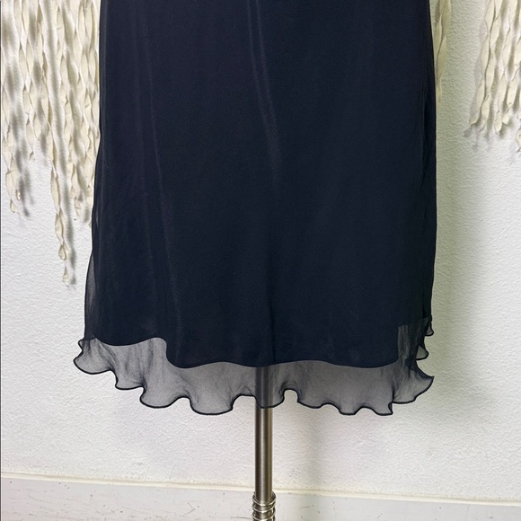 A.B.S | Allen Schwartz Vintage Black Slip Dress with Lace Straps size 12/P - Picture 3 of 11